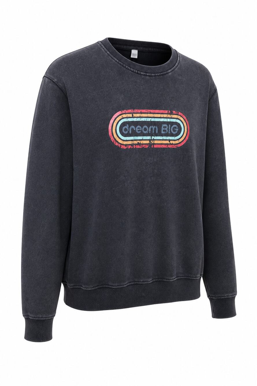 Zyia Active Dream Big Distressed Sweatshirt Womens SZ XXL Retro Graphic Pullover